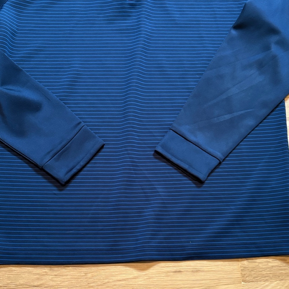 Cutter & Buck Navy Striped Long Sleeve 1/4 Zip Pullover Men’s L - Picture 5 of 12